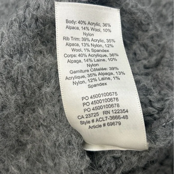 Aritzia Wilfred Free Lolan Sweater Pullover Cropped Alpaca Wool Gray XS - Picture 10 of 12